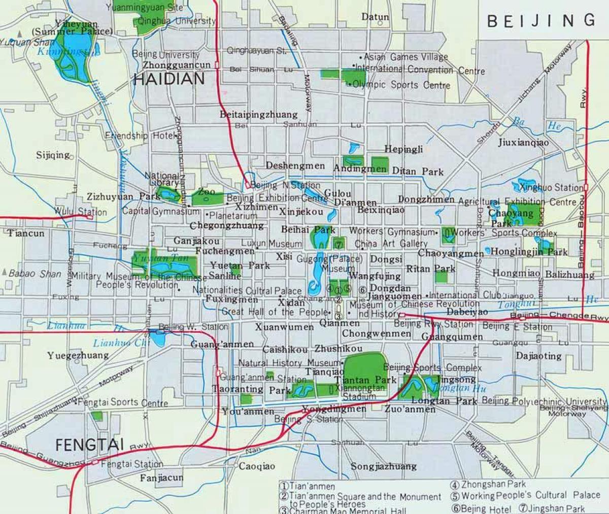 мапа града Пекинг
