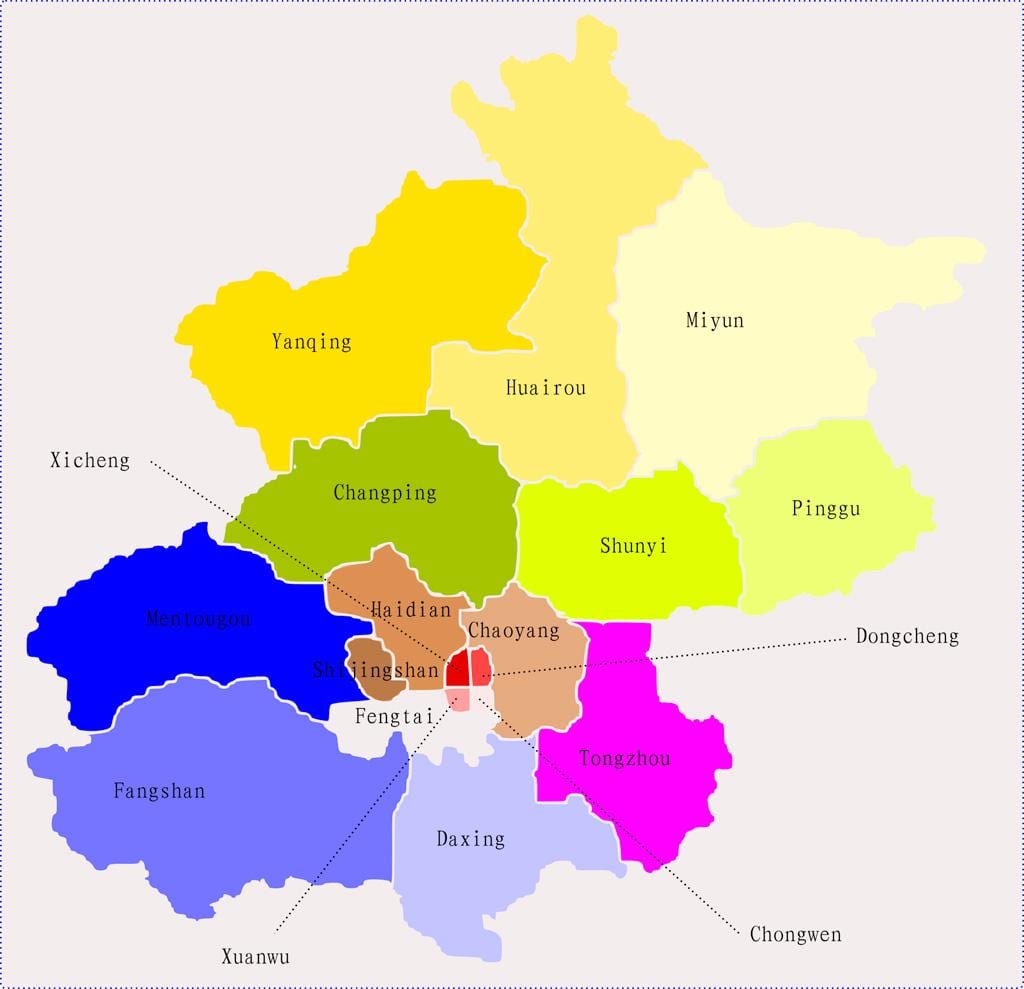 Пекинг Кина карта