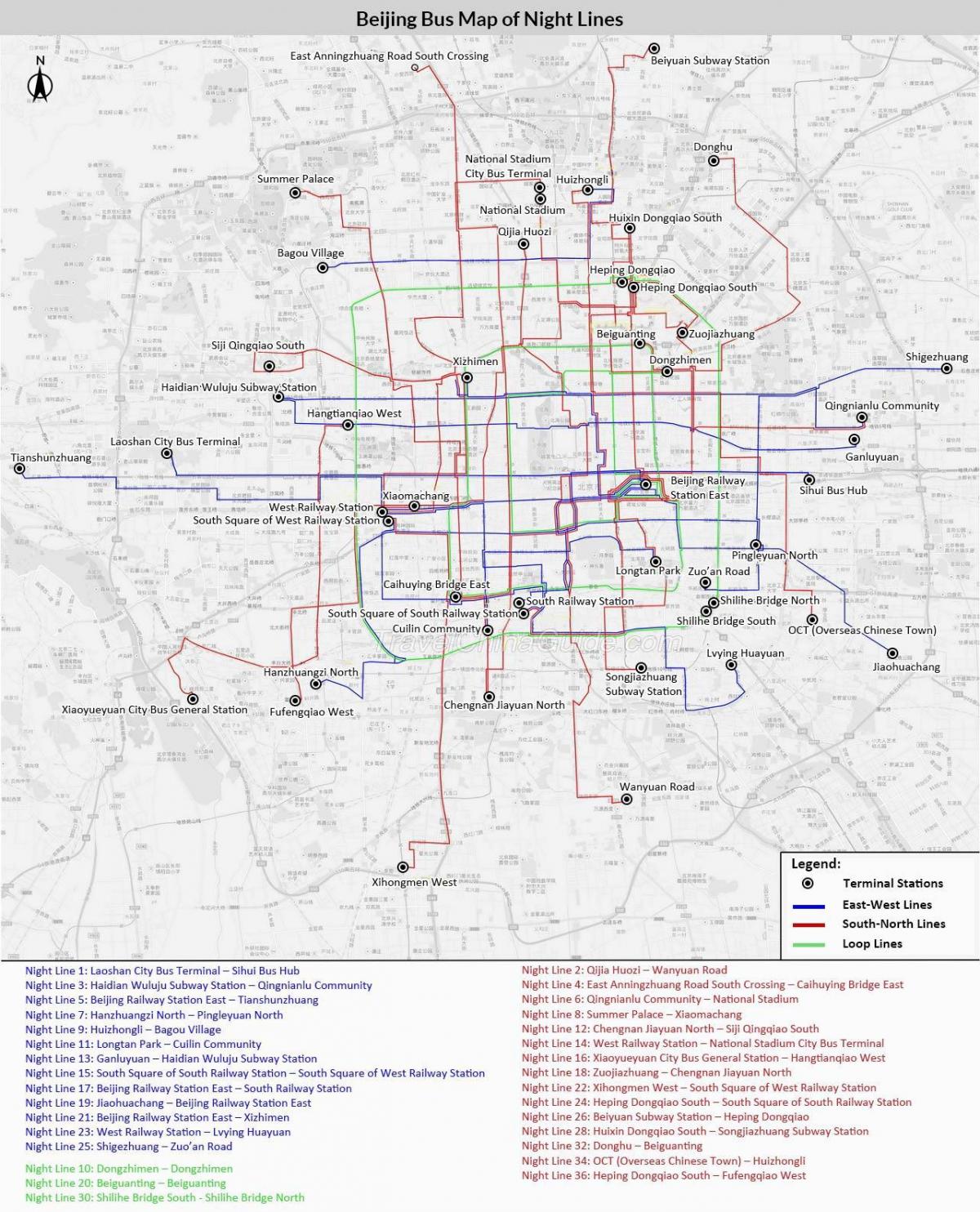 Пекинг карта аутобуских линија