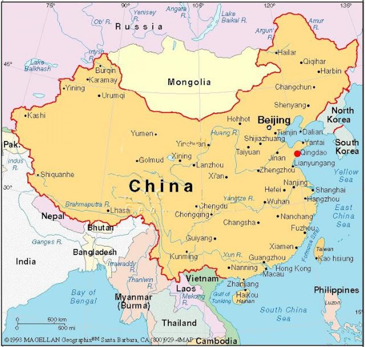 карта главног града Кине