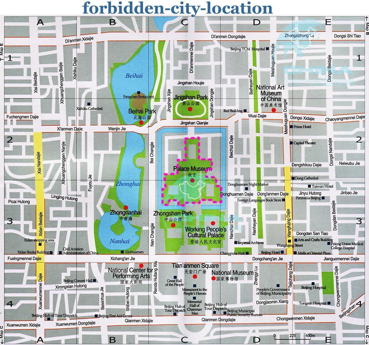 карта Забрањени град мапи детаљне