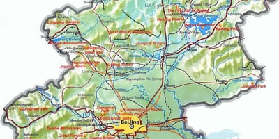 Карта Пекинга топографске