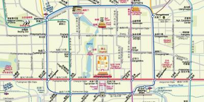 Карта Пекинга метро карта са знаменитостима
